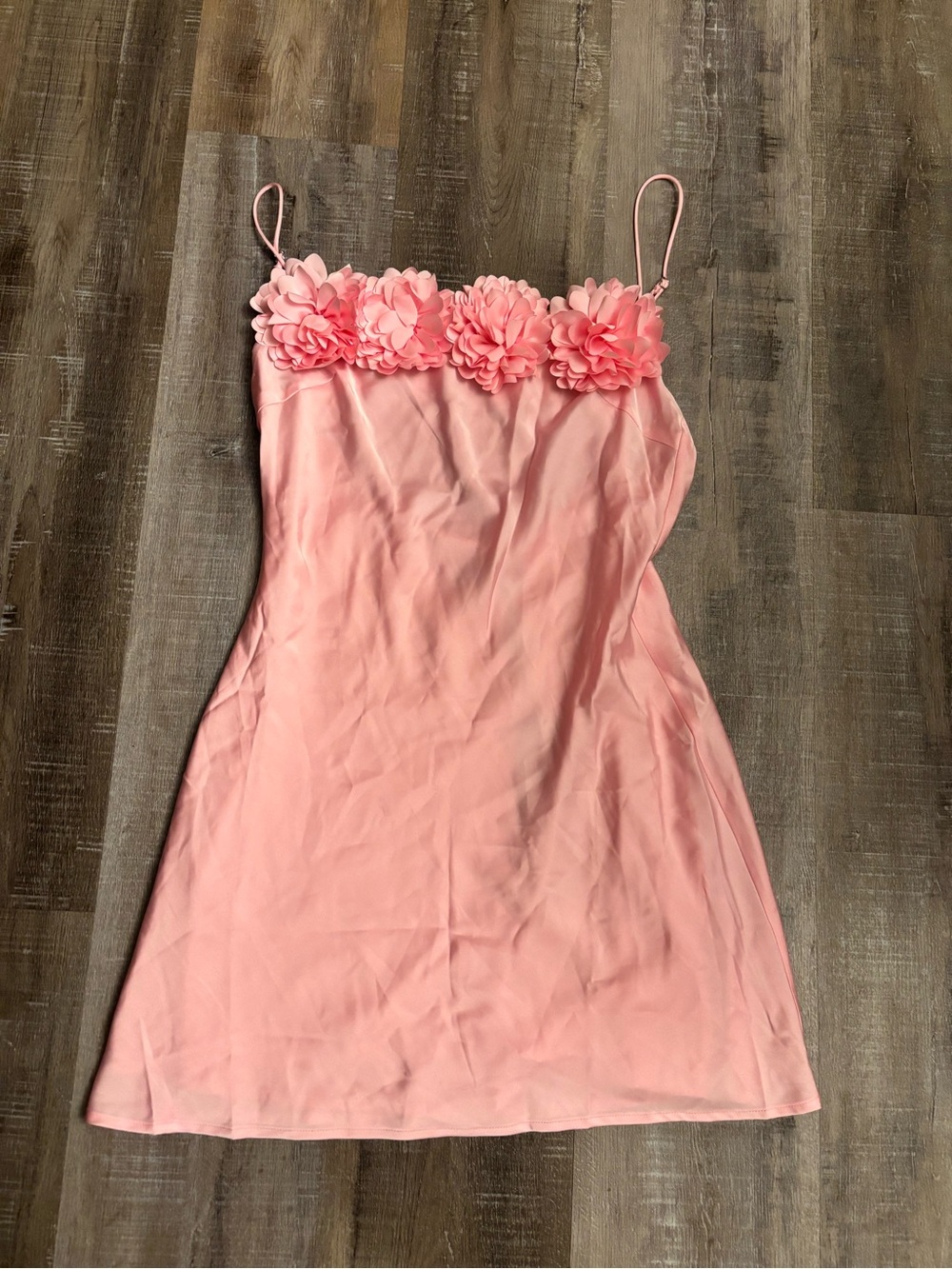 White Fox Met Last Night Mini Dress Pink Rosette Flower NWT Size Small S